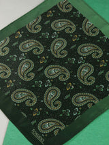 Green Paisley Pocket Square - TOSSIDO