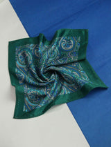 Green Paisley Pocket Square - TOSSIDO