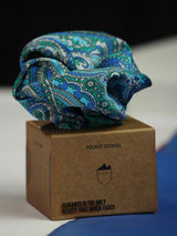 Green Paisley Pocket Square - TOSSIDO