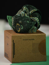 Green Paisley Pocket Square - TOSSIDO