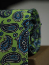 Green Paisley Printed Necktie - TOSSIDO