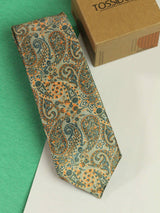 Green Paisley Printed Necktie - TOSSIDO