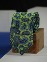 Green Paisley Printed Necktie - TOSSIDO