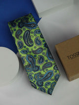 Green Paisley Printed Necktie - TOSSIDO