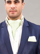 Green Paisley Woven Ascot & Pocket Square - TOSSIDO