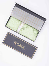 Green Paisley Woven Ascot & Pocket Square - TOSSIDO