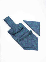 Green Paisley Woven Ascot & Pocket Square - TOSSIDO