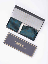 Green Paisley Woven Ascot & Pocket Square - TOSSIDO