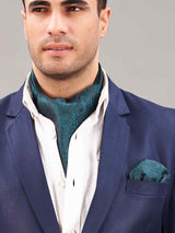 Green Paisley Woven Ascot & Pocket Square - TOSSIDO