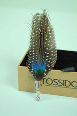 Green Peacock Feather Brooch - TOSSIDO