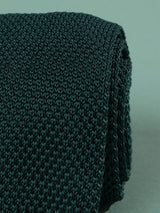 Green Solid Knitted Necktie - TOSSIDO