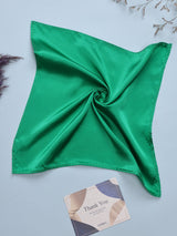 Green Solid Silk Pocket Square - TOSSIDO
