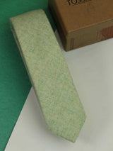 Green Solid Wool Skinny Necktie - TOSSIDO