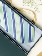 Green Stripes Broad + Long Necktie - TOSSIDO