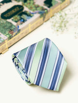Green Stripes Broad + Long Necktie - TOSSIDO