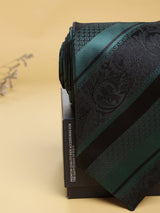 Green Stripes Woven Necktie - TOSSIDO
