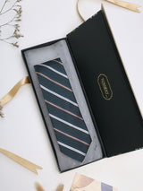 Green Stripes Woven Silk Necktie - TOSSIDO