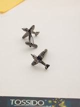 Grey Airplane Cufflinks - TOSSIDO
