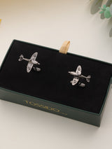 Grey Airplane Cufflinks - TOSSIDO