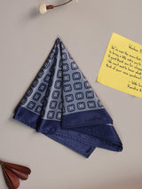 Grey & Blue Geometric Pocket Square - TOSSIDO