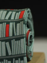 Grey Bookshelf Printed Silk Necktie - TOSSIDO