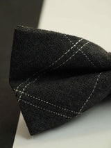 Grey Check Bowtie & Pocket Square Set - TOSSIDO