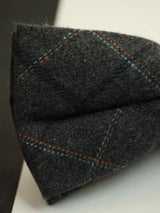 Grey Check Bowtie & Pocket Square Set - TOSSIDO