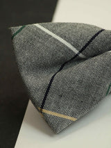 Grey Check Bowtie & Pocket Square Set - TOSSIDO