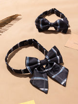 Grey Check Bowtie Set for Men and Dogs - TOSSIDO
