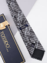 Grey Check Broad Necktie - TOSSIDO