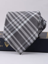 Grey Check Broad Necktie - TOSSIDO