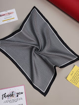 Grey Check Silk Pocket Square - TOSSIDO