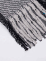 Grey Check Woolen Muffler - TOSSIDO