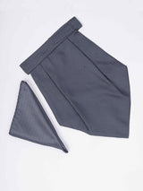 Grey Check Woven Cravat & Pocket Square Set - TOSSIDO