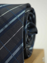 Grey Check Woven Necktie - TOSSIDO