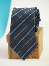 Grey Check Woven Necktie - TOSSIDO