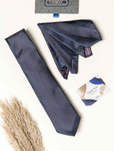 Grey Dotted Necktie Gift-set