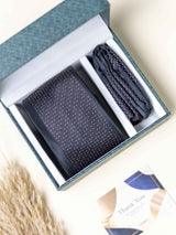 Grey Dotted Necktie Gift-set