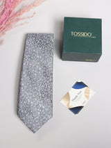 Grey Floral Necktie