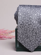 Grey Floral Necktie