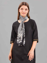Grey Floral Printed Stole - TOSSIDO