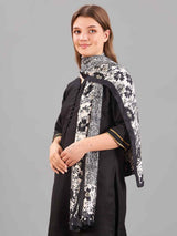 Grey Floral Printed Stole - TOSSIDO