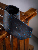 Grey Floral Woven Long Necktie - TOSSIDO