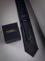 Grey Floral Woven Long Necktie - TOSSIDO