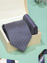 Grey Geometric Necktie & Pocket Square Giftset