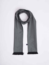 Grey Geometric Reversible Stole & Pocket Square Set - TOSSIDO