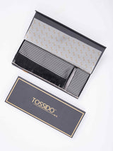 Grey Geometric Reversible Stole & Pocket Square Set - TOSSIDO