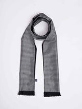 Grey Geometric Reversible Stole & Pocket Square Set - TOSSIDO