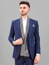 Grey Geometric Reversible Stole & Pocket Square Set - TOSSIDO