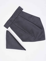 Grey Geometric Woven Cravat & Pocket Square Set - TOSSIDO